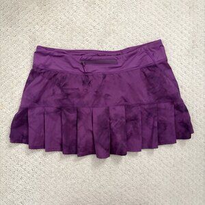 Lululemon Run Speed Tennis Skirt in Purple Tie-Dye Women’s Sz 8 Built in Shorts